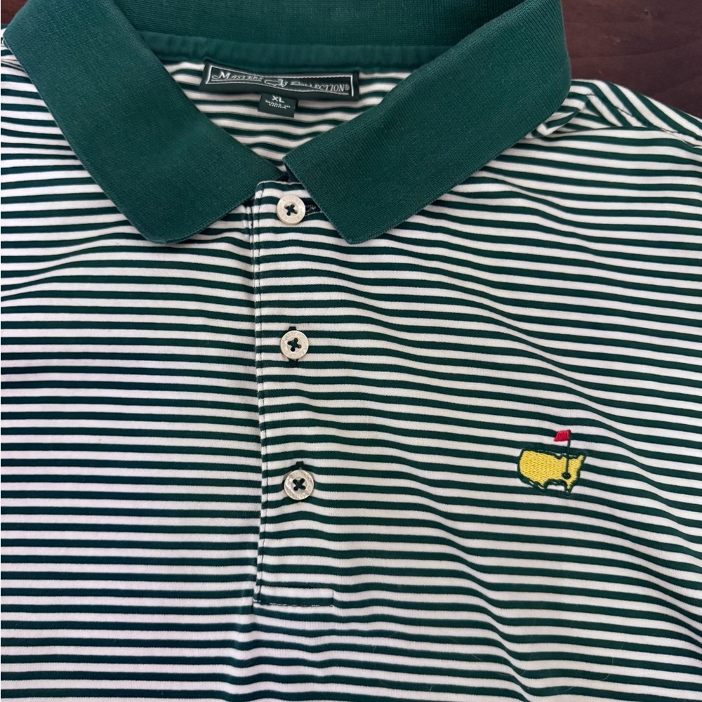 Masters XL Green Striped Polo